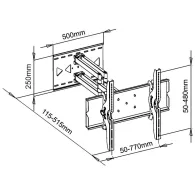 Uchwyt ścienny do monitorów i telewizorów ART RAMT AR-24 - 32-60", max 80kg), Czarny