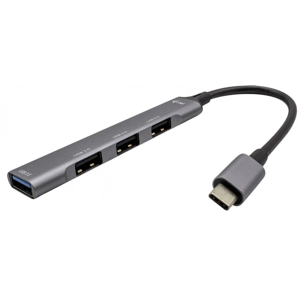 Hub i-tec USB-C 1x USB 3.0 3x USB 2.0 C31HUBMETALMINI4, Kolor srebrny, Czarny | Sklep ITnes.pl, IT for BUSINESS