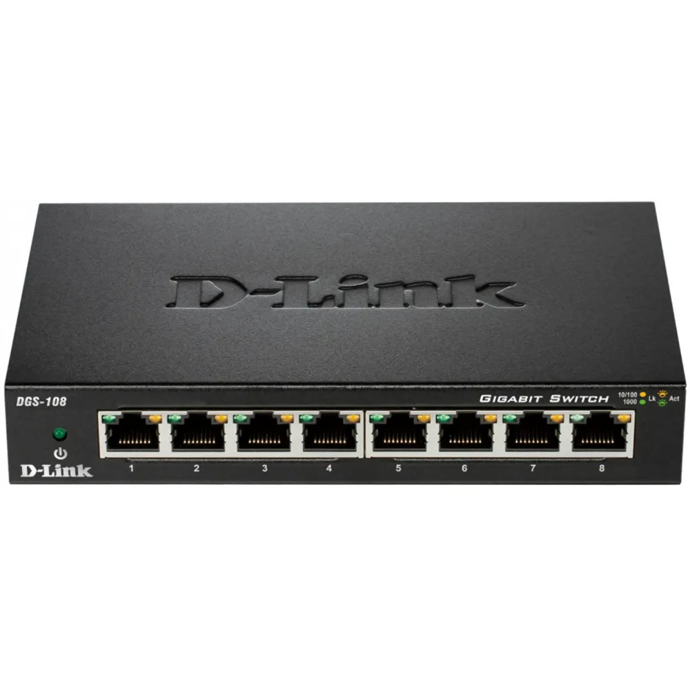 Switch niezarządzalny D-Link DGS-108/E, Desktop, 8 x LAN 10|100|1000 Mbps | Sklep ITnes.pl, IT for BUSINESS