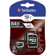 Karta pamięci Verbatim Premium MicroSDXC 64GB + adapter 44084, Class 10 UHS-I|U1, Czarna | Sklep ITnes.pl, IT for BUSINESS