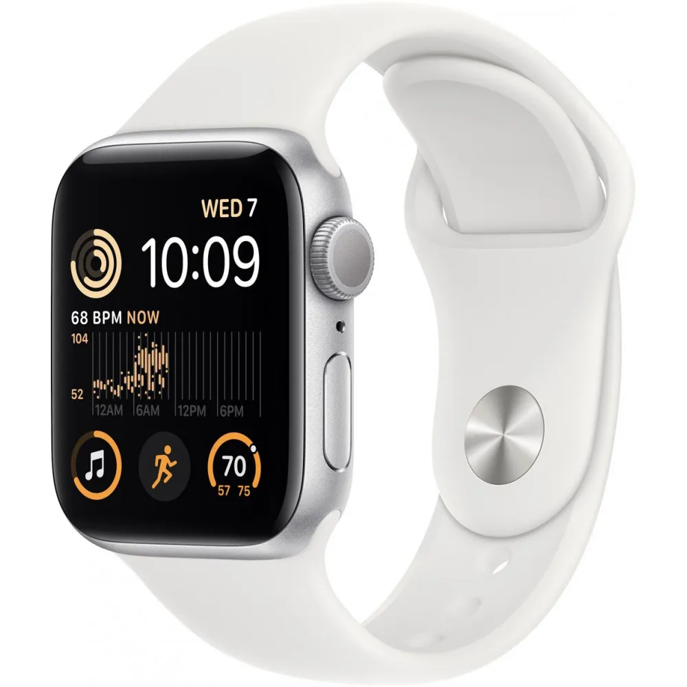Smartwatch Apple Watch SE 40mm GPS aluminium w kolorze srebrnym z paskiem sportowym w kolorze białym - MNJV3WB/A | Sklep ITnes.p