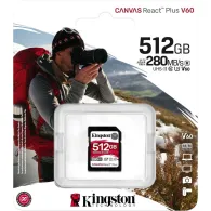 Karta pamięci Kingston Canvas React Plus SDXC 512 GB SDR2V6/512GB - Class 10, UHS-II, U3, V60