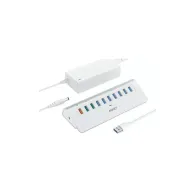 Hub USB AUKEY 10w1 CB-H6S - 7x USB 3.1, 2x USB AiPower, 1x USB Quick Charge 3.0, Biały