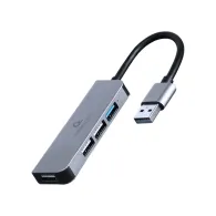 HUB Gembird USB-A 3.2 Gen 1 do 4x USB-A UHB-U3P1U2P3-01 - 1x USB 3.2 Gen 1, 3x USB 2.0, Srebrny
