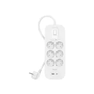 Listwa antyprzepięciowa Belkin SurgePlus SRB002VF2M - 6 gniazd schuko, USB-A, USB-C, 2 m