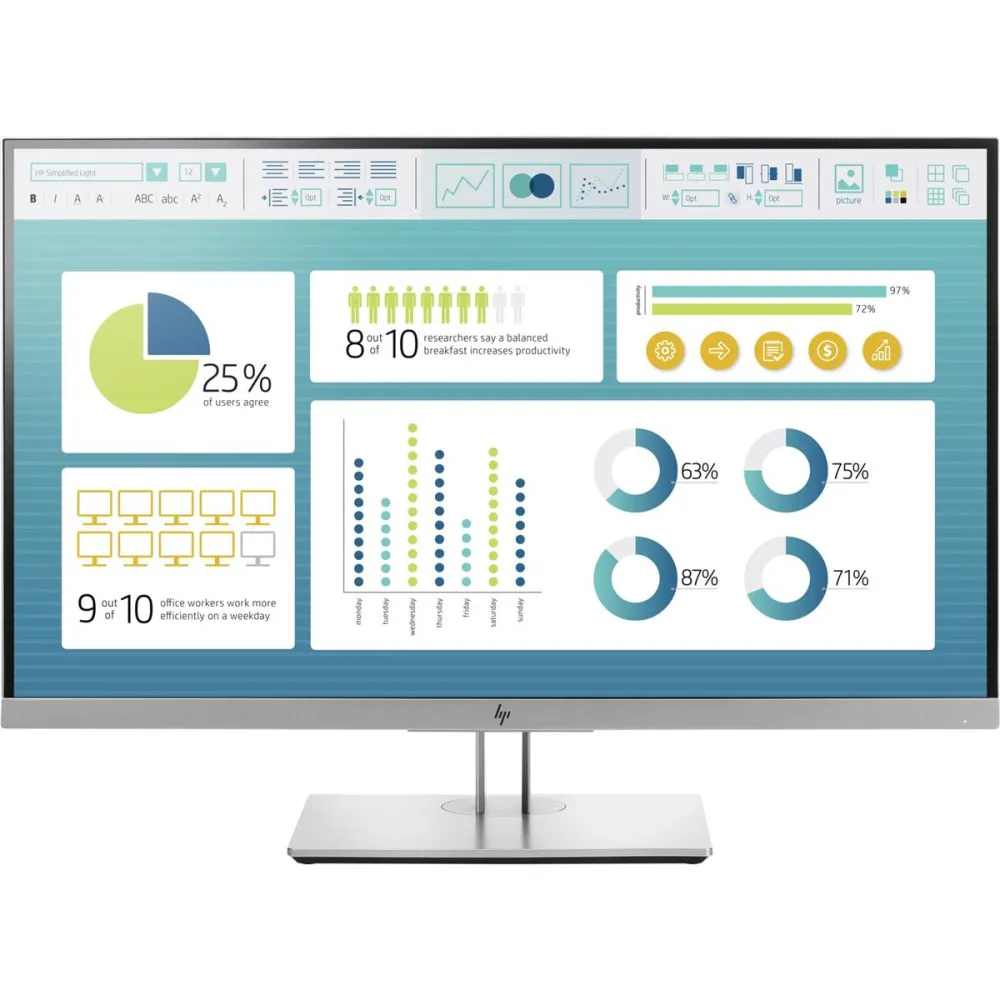 Monitor HP EliteDisplay E273 1FH50AA, 27", 1920x1080 (FHD), 60Hz, IPS, 5 ms, pivot, Czarno-srebrny | Sklep ITnes.pl, IT for BUSINESS