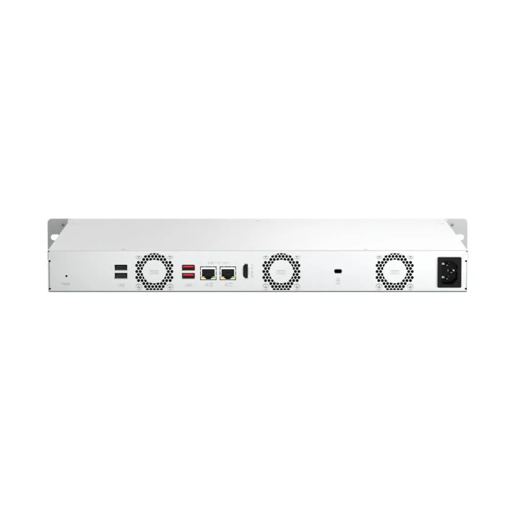 Serwer NAS QNAP Rack TS-464EU-Q39C - Rack (1U)/Intel Celeron N5095/8 GB RAM/48 TB/2 TB cache/4 wnęki/2 x M.2/hot-swap/3 lata CI - zdjęcie