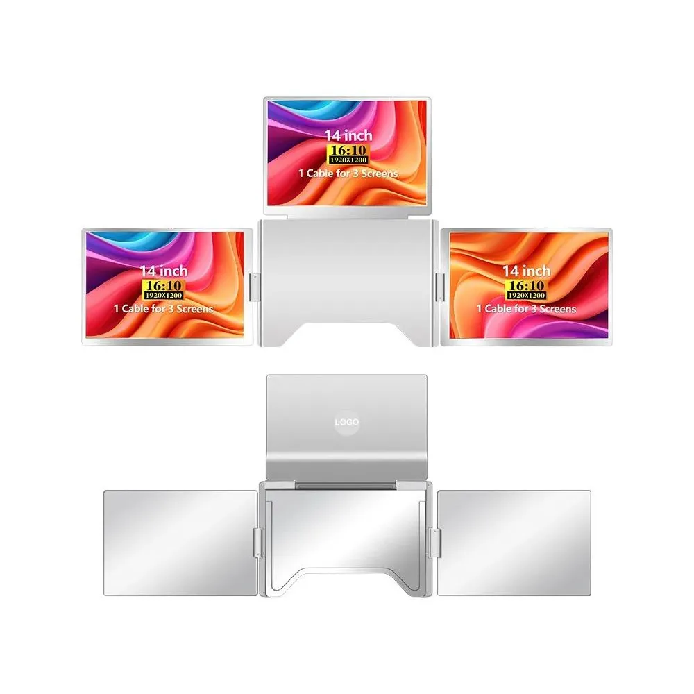 Monitor Extralink EX.21595 - 14"/1920x1200 (WUXGA)/16:10/IPS/USB-C/Srebrny - zdjęcie