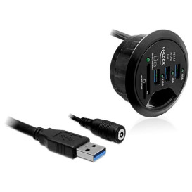 Delock 61991 HUB USB 3.0 DELOCK 3-PORTY DO MONTAŻU W BLACIE BIURKA ŚR. 60MM AKTYWNY+ZASILACZ - zdjęcie poglądowe 3