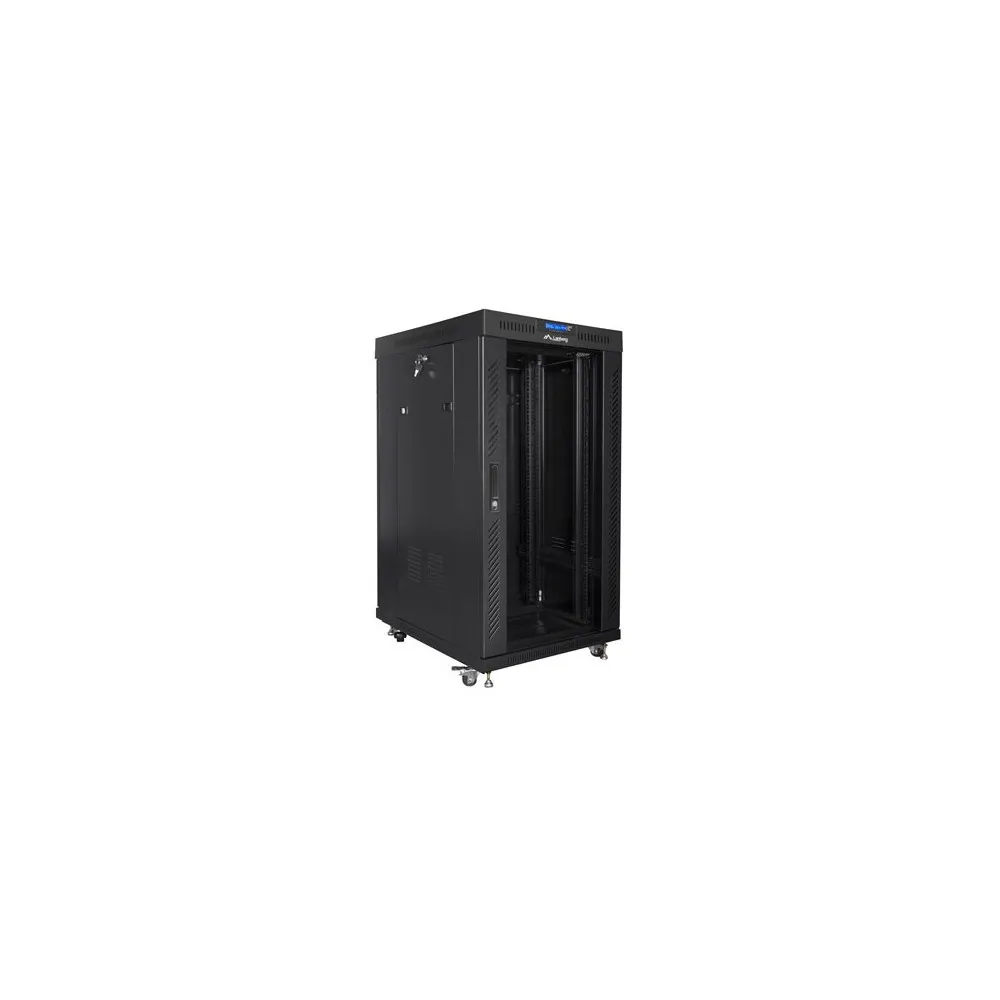Szafa rack 19" 22U Lanberg FF01-8822-12BL, 800 x 800 x 1239 mm, drzwi szklane, LCD | Sklep ITnes.pl, IT for BUSINESS