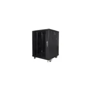 Szafa rack 19" 15U Lanberg FF01-6615-12B, 848mm x 600mm x 600 mm, szklane drzwi, kolor czarny | Sklep ITnes.pl, IT for BUSINESS