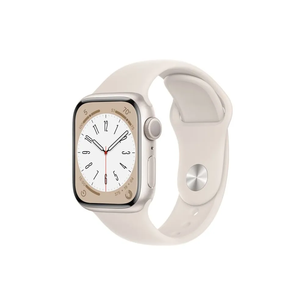 Smartwatch Apple Watch Series 8 45mm GPS alu księżycowa poświata z paskiem sportowym w kolorze księżycowej poświaty - MNP23WB/A 