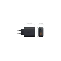 Ładowarka sieciowa AUKEY PA-D2 USB-C 36W - 2x USB-C, Power Delivery 3.0 6A 36W, Czarna