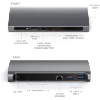 Stacja dokująca Satechi Thunderbolt 4 Dock ST-UCT4DM-EU - 1x TB4 96W, 3x TB4 15W, 1x LAN, 3x USB-A 3.2, USB-A 2.0, SD, Audio