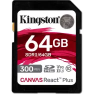 Karta pamięci Kingston SD 64GB Canvas React Plus 300/260 UHS-II U3 SDR2/64GB - Czarna | Sklep ITnes.pl - IT for BUSINESS