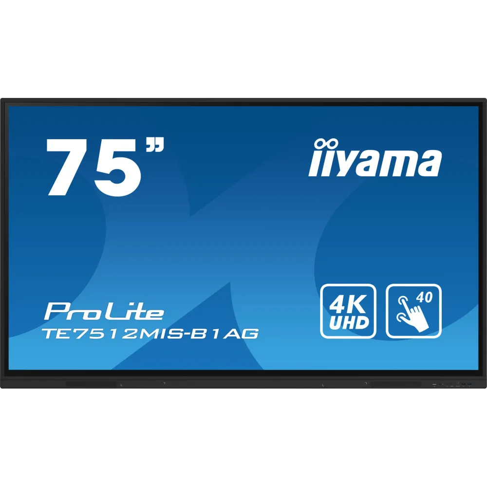 Monitor iiyama ProLite TE7512MIS-B1AG X, 74,5", 3840x2160 (4K), IPS, 8 ms, MT, USB-C, Czarny | Sklep ITnes.pl, IT for BUSINESS