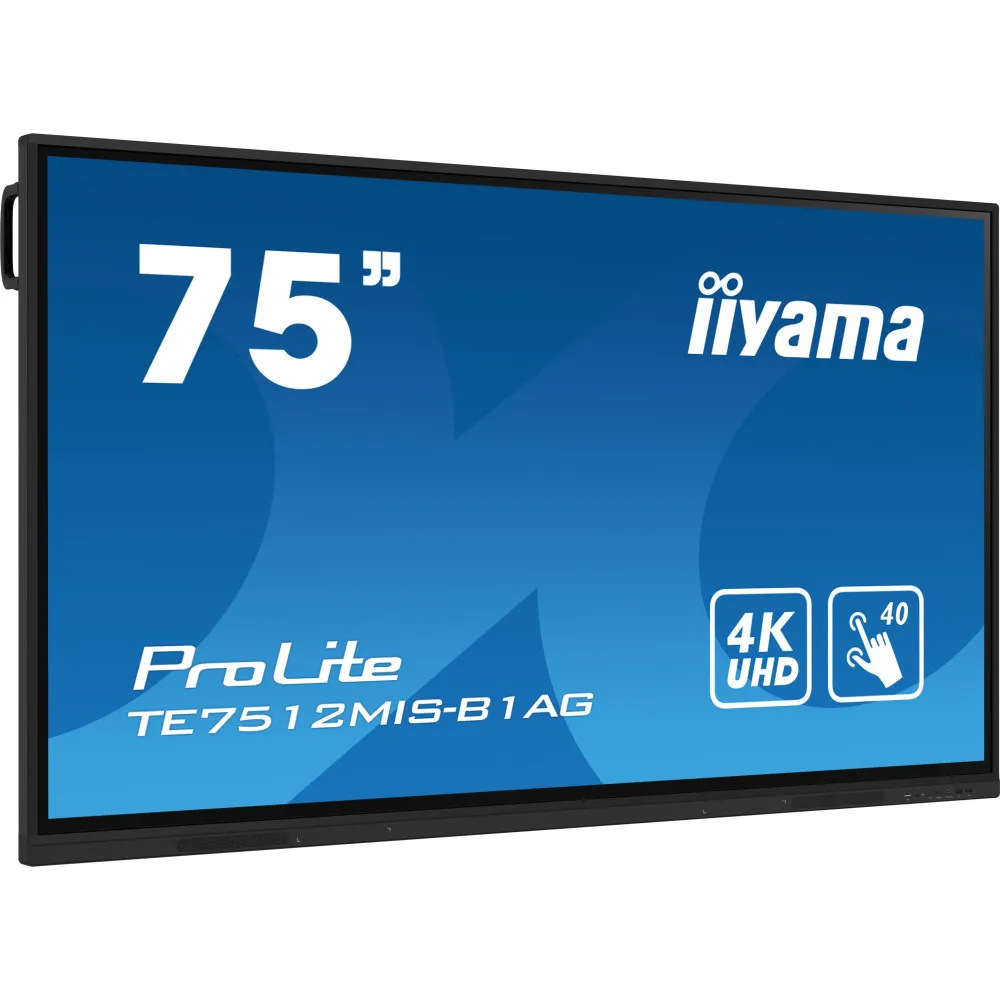 Zdjęcie produktu Monitor iiyama ProLite TE7512MIS-B1AG X - 74,5"/3840x2160 (4K)/IPS/8 ms/dotykowy/USB-C/Czarny