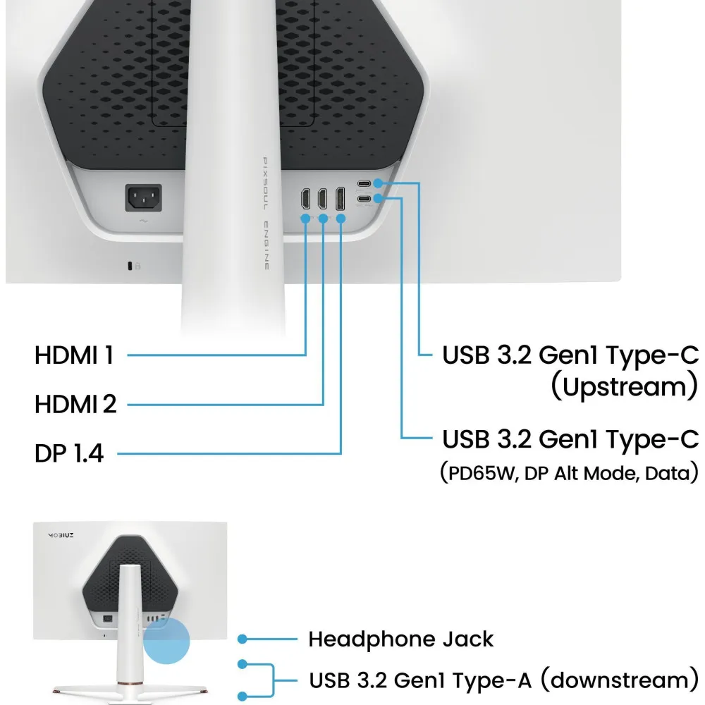 Monitor Benq EX271Q 9H.LNCLB.QBE - 27"/2560x1440 (QHD)/180Hz/IPS/HDR/1 ms/pivot/Biało-czarny