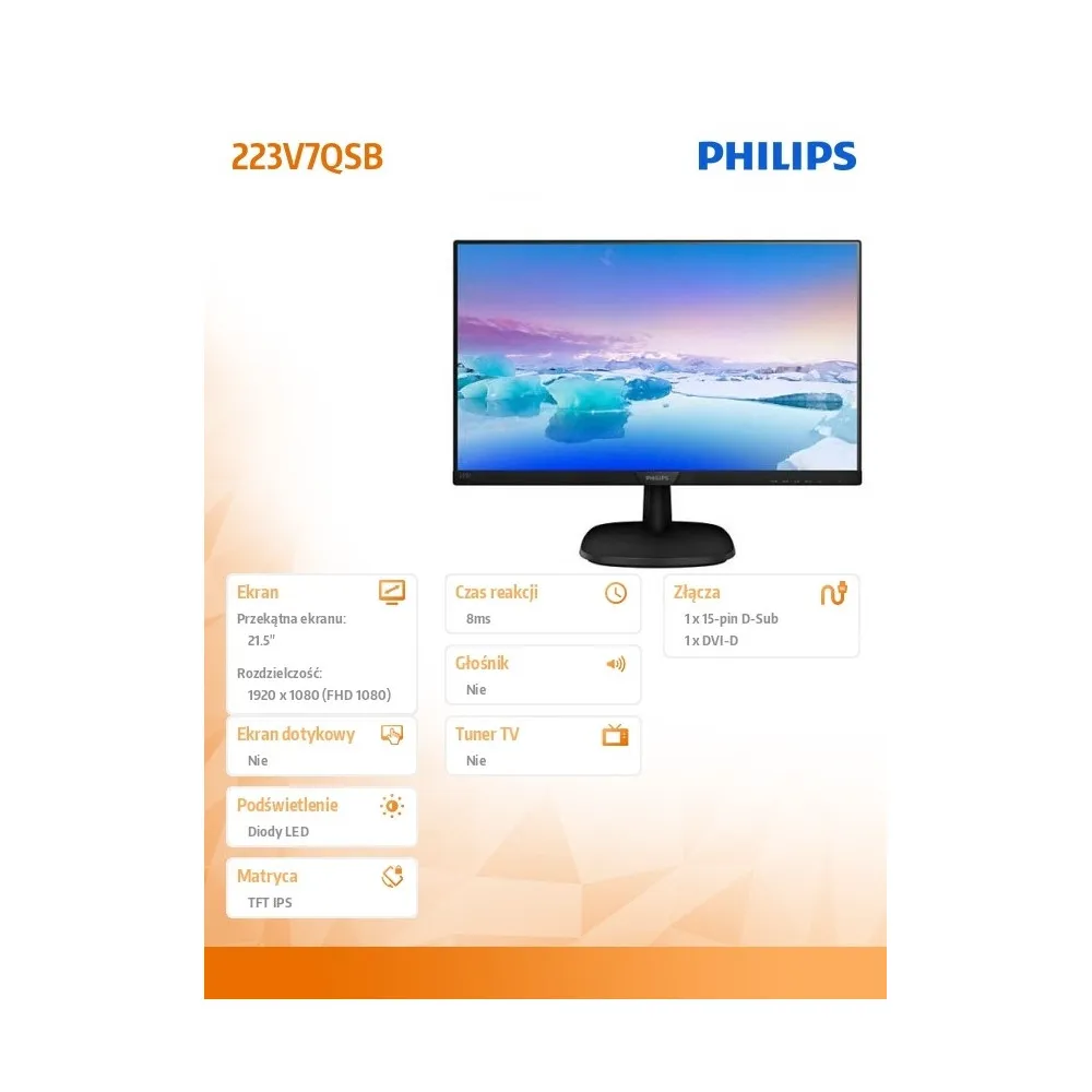 Philips 223V7QSB 223V7QSB/00 - zdjęcie