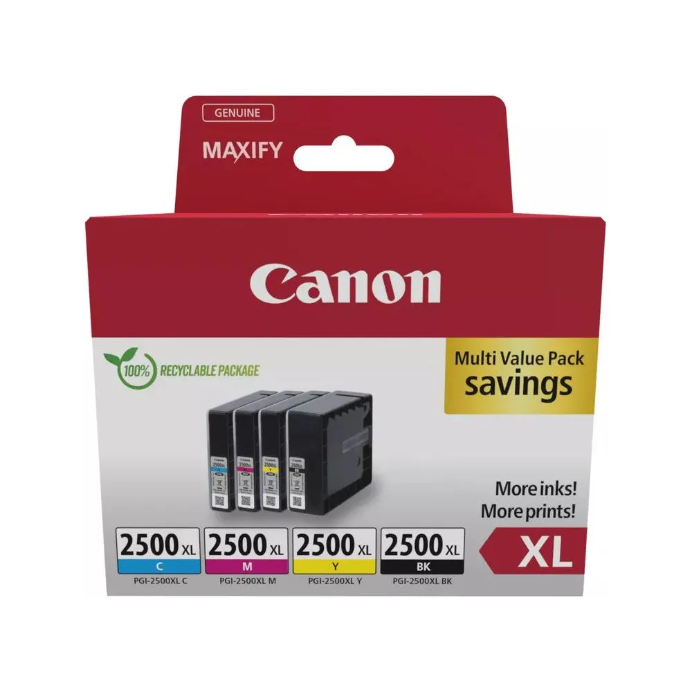 Zestaw tuszów Canon PGI-2500XL BK/C/M/Y 9254B010 - Oryginał