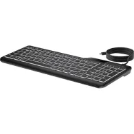 Klawiatura HP 400 Backlit Wired Keyboard 7N7C0AA - USB-C, adapter USB-C do USB-A, Czarna