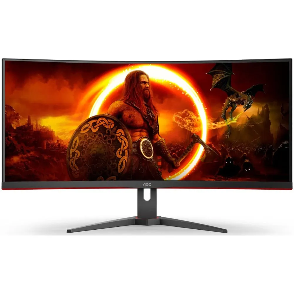 Monitor AOC CU34G2XE/BK, 34", 3440x1440 (UWQHD), 144Hz, 21:9, zakrzywiony, VA, HDR, 1 ms, Czarno-czerwony | Sklep ITnes.pl, IT f