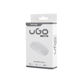 Mysz uGo UMY-1089 - USB, Sensor optyczny, 1200 DPI, Biała