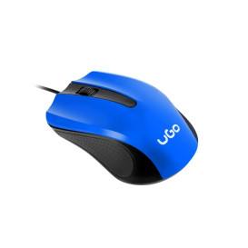 Mysz uGo UMY-1215 - 1,8 m, USB, Sensor optyczny, 1200 DPI, Niebieska, Czarna