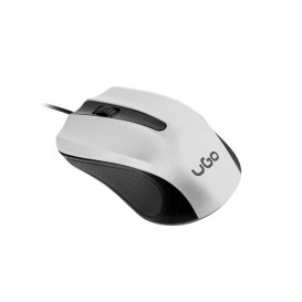 Mysz uGo UMY-1216 - 1,8 m, USB, Sensor optyczny, 1200 DPI, Biała, Czarna