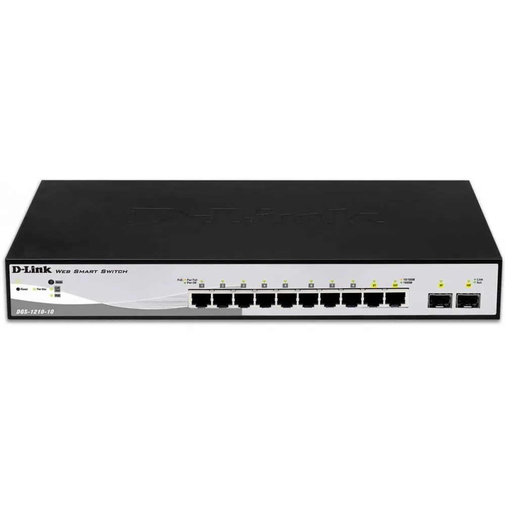 Switch zarządzalny D-Link DGS-1210-10, 8x 10|100|1000Mbps, 2x combo 1000Mbps RF45|SFP | Sklep ITnes.pl, IT for BUSINESS