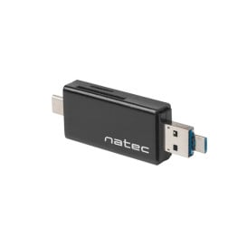 Natec NCZ-1344 CZYTNIK NATEC EARWIG SD/MICRO SD USB 2.0, MICRO USB, USB-C CZARNY