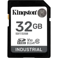 Karta pamięci Kingston SD 32GB Industrial SDIT/32GB - 100MB|s|80MB|s, Class 10, UHS-I, U3, V30, A1, Czarna