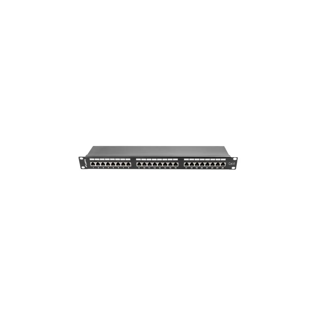 Patchpanel 19" Lanberg PPS6-1024-B - 24 ekranowane porty, 1U, KAT. 6, czarny