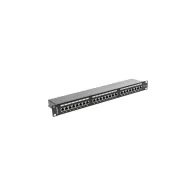 Patchpanel 19" Lanberg PPS6-1024-B - 24 ekranowane porty, 1U, KAT. 6, czarny