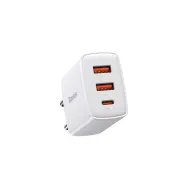 Ładowarka sieciowa Baseus Compact Quick Charger 30W CCXJ-E02 - 2x USB-A, 1x USB-C, PD 3.0, QC 3.0, Biała