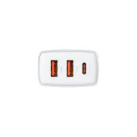 Ładowarka sieciowa Baseus Compact Quick Charger 30W CCXJ-E02 - 2x USB-A, 1x USB-C, PD 3.0, QC 3.0, Biała