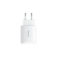 Ładowarka sieciowa Baseus Compact Quick Charger 30W CCXJ-E02 - 2x USB-A, 1x USB-C, PD 3.0, QC 3.0, Biała