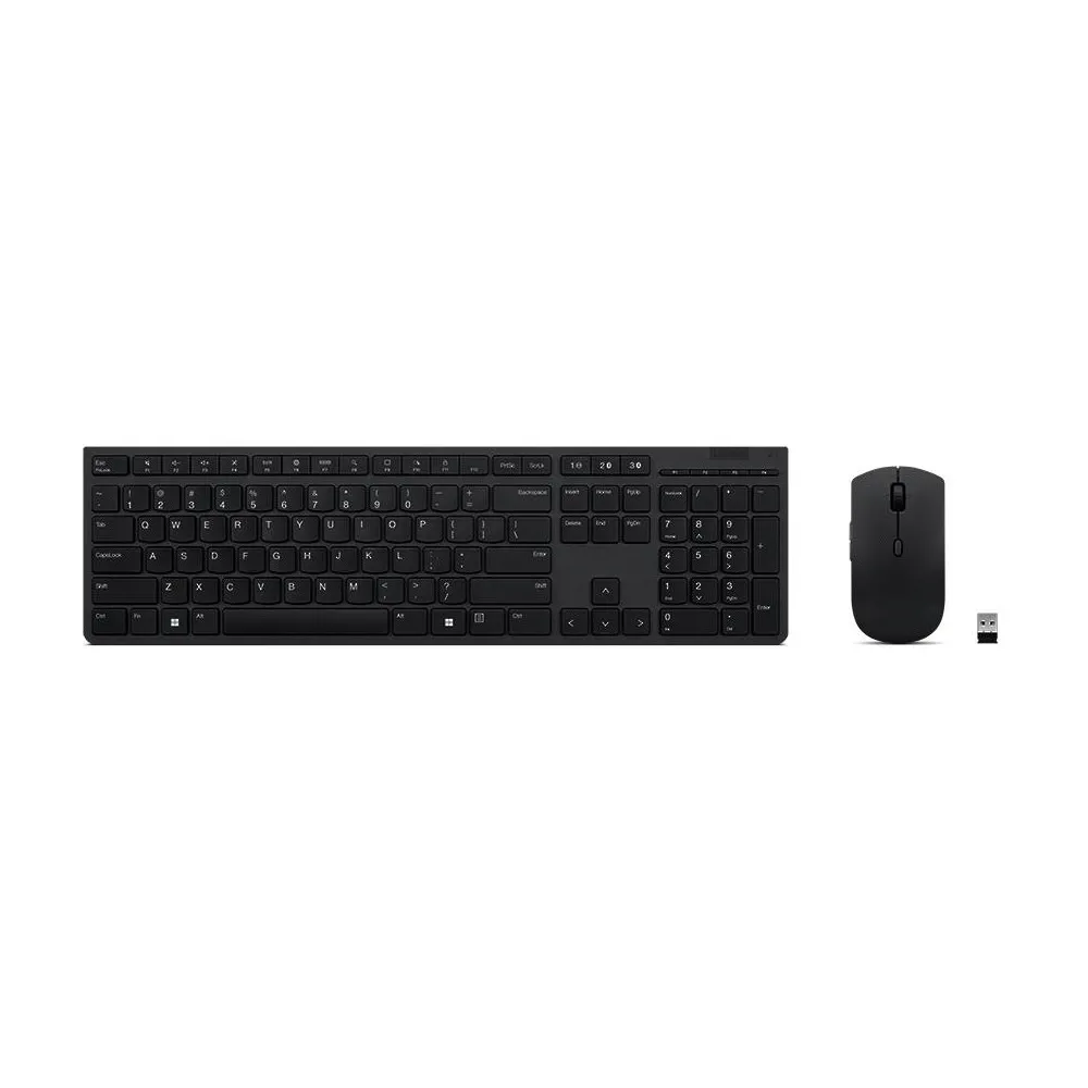 Zestaw bezprzewodowy klawiatury i myszy Lenovo Professional Wireless Rechargeable Combo US 4X31K03968 - Czarny