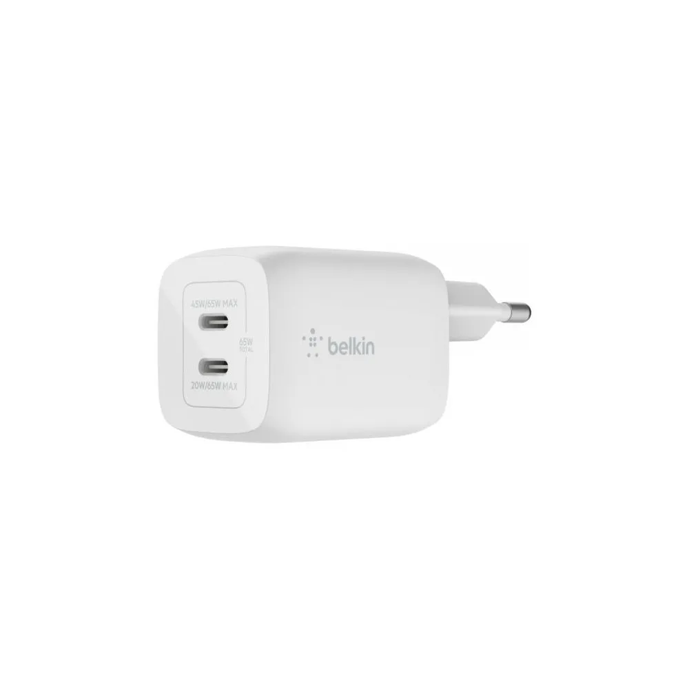 Ładowarka 65W PD PPS Dual USB-C GaN Charger Universal WCH013VFWH - 2 x USB-C, Biała | Sklep ITnes.pl - IT for BUSINESS