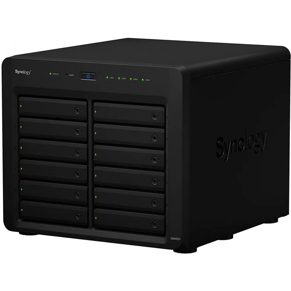 Serwer NAS Synology DiskStation DS2422W8XS - Desktop/AMD Ryzen V1500B/32 GB RAM/72 TB/12 wnęk/hot-swap/3 lata Carry-in - zdjęcie
