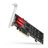 Karta rozszerzeń AXAGON PCEM2-ND - PCIe x8, 2x slot M.2 NVMe M-key RAID, w zestawie LP