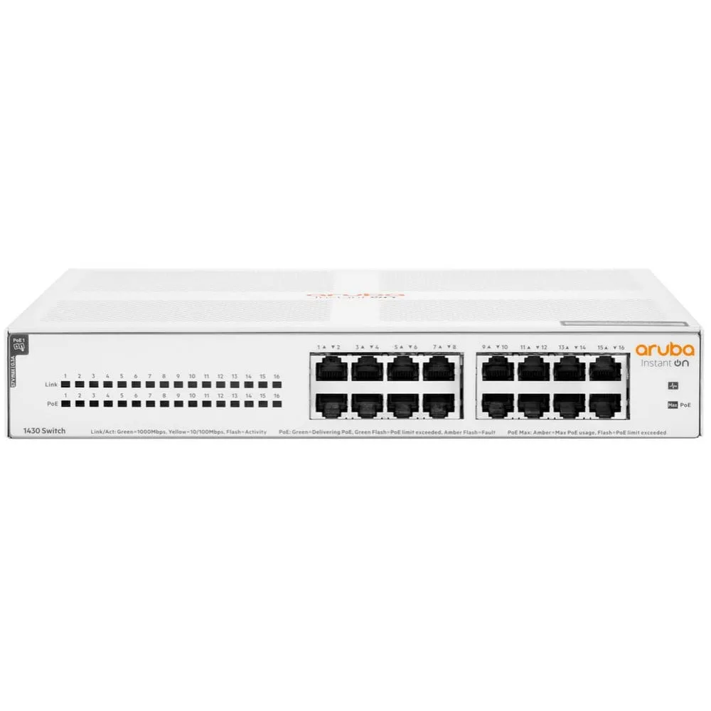 Switch niezarządzalny HPE Aruba Instant On 1430 R8R48A, 16x 100|1000Mbps RJ45, POE 124W | Sklep ITnes.pl, IT for BUSINESS