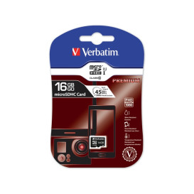 Karta pamięci Verbatim Prem300x MicroSDHC 16 GB 44010 - Class 10, Czarna