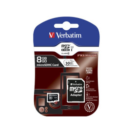 Verbatim 44081 KARTA PAMIĘCI VERBATIM MICRO SDHC 8GB CLASS 10 + ADAPTER SD