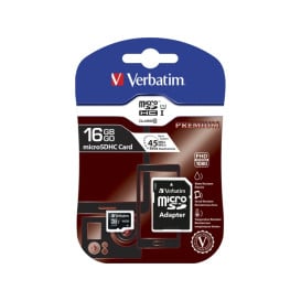 Karta pamięci Verbatim Premium MicroSDXC 16 GB + adapter 44082 - Class 10 UHS-I|U1, Czarna