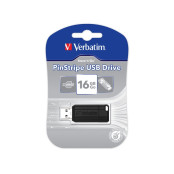 Pendrive Verbatim 16GB Pinstripe 49063 - USB 2.0, Czarny