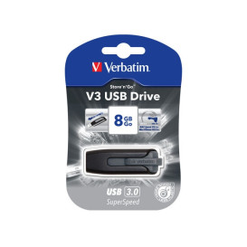 Pendrive Verbatim 8GB V3 49171 - USB 3.0, Czarny