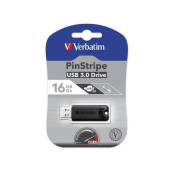 Pendrive Verbatim 16GB Pinstripe 49316 - USB 3.0, Czarny
