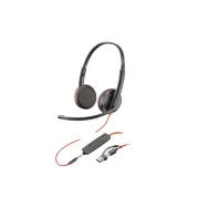 Słuchawki nauszne Poly Blackwire 3225 Stereo USB-C Headset +3.5mm Plug +USB-C/A Adapter 8X229AA