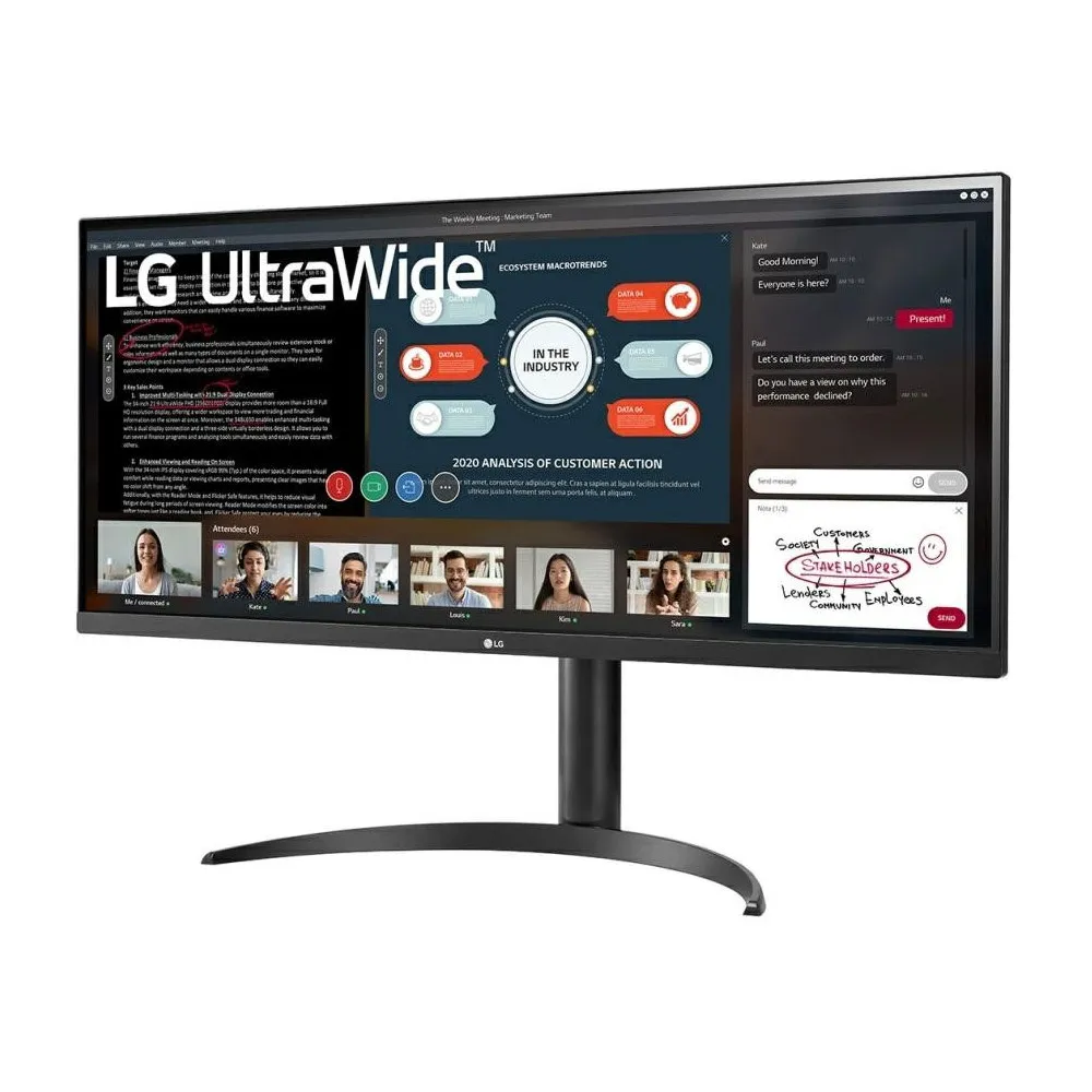 Monitor LG UltraWide 34WP550-B - 34"/2560x1080/75Hz/21:9/IPS/FreeSync/HDR/5 ms/Czarny